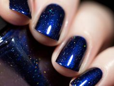 Looking Up Midnight Blue Holographic Nail Polish | Etsy Ilnp Nail Polish, Holographic Nail Polish, Blue Nail Polish, Blue Nail, Popular Nails, Holographic Nails, Nail Polishes, Nail Polish Colors, Nail Lacquer