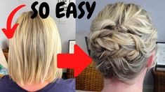 Easy Messy Hairstyles, Short Hair Updo Easy, Messy Hair Up, Fine Hair Updo, Messy Hairstyle, Short Fine Hair, Short Hair Updo Tutorial, Formal Hairstyles For Short Hair, Hairstyle For Short