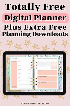 the ultimate printable planner with text overlay that reads totally free digital planner plus extra free planning