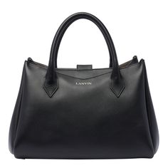 Lanvin black Octave handbag, magentic closure, 3 slots, removable shoulder strap, logoComposition: 100% Calf Leather