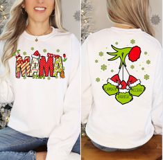 1-6 names on back Gildan Sweatshirt True to size fit S-3X  Unisex fit Grinch Sweater Ideas, Grinch Sweatshirt Ideas, Grinch Sweater, Christmas Sweatshirt Ideas, Grinch Hoodie, Grinch Sweatshirt, Grinch T Shirt, Grinch Shirt, Sweatshirt Ideas