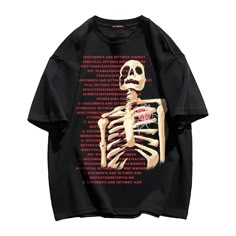 Over Sized Tshirt Outfits, Vintage T-shirt, Graphic T-shirts, T Shirt Ideas Design, Shirt Back Design, Clothe Designs, Light Clothes, Design For Shirt, Skeleton Graphic