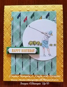 a birthday card with a golf player on it