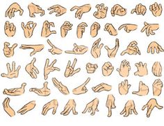 an image of hand gestures drawn in pencil