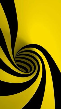 an abstract black and yellow background with curved lines in the center, looking like a spiral