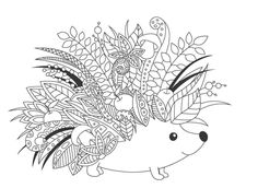 a hedge with flowers on its head is drawn in black and white ink, isolated against a