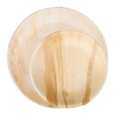 an empty wooden plate on a white background