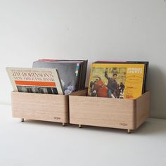 Record crates in Tasmanian oak. Record Crate Diy, Vinyl Crate, Vinyl Record Crate, Vinyl Record Storage Box, Record Crate, Record Shelf, Furniture Studio