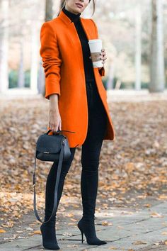 Casual Solid Color Outerwear For Office, Fall Orange Blazer With Pockets, Orange Outerwear For Office In Fall, Orange Long Sleeve Outerwear For Work, Orange Fall Blazer For Work, Fall Orange Blazer For Office, Orange Fall Blazer For Office, Casual Orange Fall Blazer, Fall Orange Office Blazer