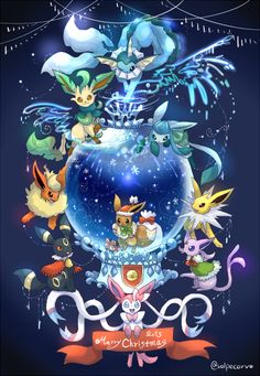 the pokemon movie poster with many different characters