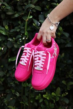 Embroidered Blossom Flower Patch Custom Hot Pink Air Force 1 – solecraftstudio