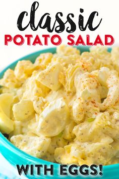 this classic potato salad is loaded with eggs and cheese it's ready to be eaten