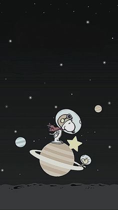 an astronaut is on the moon with his arm in the air and stars around him