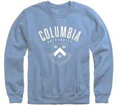 PRICES MAY VARY. CALLING ALL LION FANS! - Our Columbia University long sleeve crewneck sweatshirt keeps you warm and cozy regardless of the agenda - studying at Butler Library, cheering on your Lions at the homecoming game or tailgating during parent’s weekend. SOFT & COMFORTABLE - The 50/50 cotton and polyester blend makes our crewneck sweatshirts extra soft and comfortable. These college crewneck sweatshirts have a unisex fit, perfect for both men and women. See the unisex sizing chart for mor 80s Preppy Fashion, College Crewneck Sweatshirts, Homecoming Games, Heritage Logo, University Tshirt, Columbia University, Columbia Blue, University Blue, Crew Sweatshirts