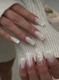 Winter Nail Design, Beautiful Nail Art Designs, Fashion Outfits Dresses, 2023 Nails, Wow Nails, Winter Nails Acrylic, Sweater Nails, Simple Gel Nails, Girly Acrylic Nails