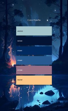 the color palette is blue and it looks like something from outer space or in another world