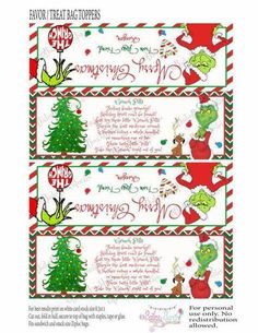 three printable christmas gift tags for the griny grin