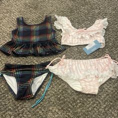 Black Gingham Excellent Used Condition . Like New / No Piling . Pink Stripes New With Tags Pink Summer Swimwear For Holiday, Pink Tankini For Playwear, Playful Pink Sets For Holiday, Pink Sleeveless Tankini For Playwear, Cute Fitted Tankini For Playwear, Pink Summer Holiday Swimwear, Pink Swimwear For Holiday, Pink Beachwear Swimwear For Holiday, Pink Swimming Sets For Beachwear