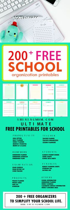 a flyer for the free printable school