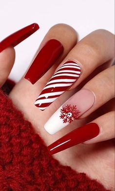 Tips Nails, Candy Cane Nails, Medium Nails, Winter Nails Acrylic, Late Winter