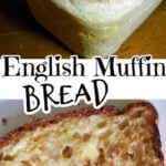 an english muffin bread cut in half