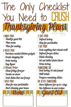 the only checklist you need to crush thanksgiving plans