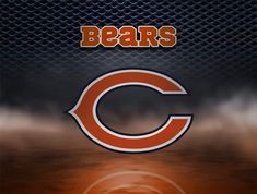 the chicago bears logo on an orange and black background