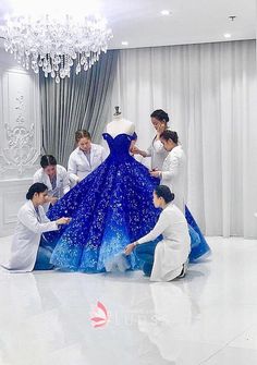 Ombre Royal Blue Off Shoulder Ball Gown Prom Dress - Lunss Off Shoulder Ball Gown, Quinceanera Dresses Blue, Pretty Quinceanera Dresses, Blue Wedding Dresses, Gowns Prom, Ball Gowns Evening, Cute Prom Dresses, Pretty Prom Dresses, فستان سهرة