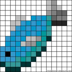 a cross stitch pattern with blue and gray squares