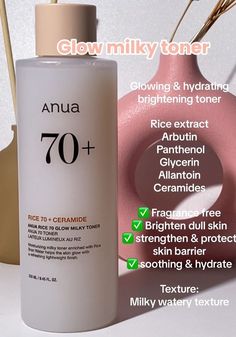 Anua - Rice 70 Glow Milky Toner, Milky Toner, Fungal Acne, Beauty Treatments Skin Care, Makeup Secret, Rice Water, Korean Skin Care, Korean Skin, Glow Up Tips