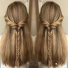 50 Half Up Half Down Hairstyles for Everyday and Party Looks Braided Half Updo, Half Updo, Long Blonde, Hoco Hair Ideas, Half Up Half Down Hair, Long Straight Hair, Half Up Hair, Formal Hairstyles, Long Blonde Hair