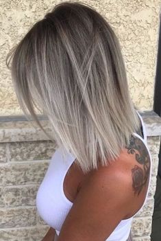 Hair Colour Design, Short Ombre, Medium Hair Color, Haircut Styles, Trendy Hair Color, Ombre Hair Color, Blonde Balayage, Grey Hair, Blonde Hair Color