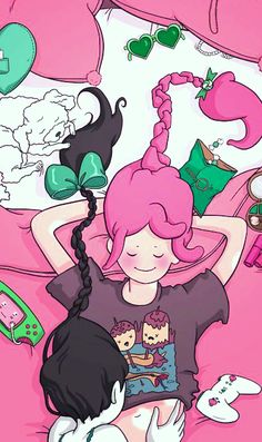 Marceline And Princess Bubblegum Coloring Pages, Adveture Time, Marceline And Princess Bubblegum, Marceline And Bubblegum, Arte Grunge, Adventure Time Marceline, Lesbian Art, Lgbt Art, Princess Bubblegum