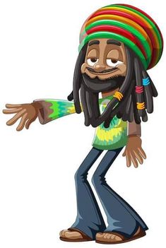 a man with dreadlocks and a colorful hat