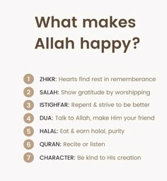 what makes allah happy? with the words in arabic and an image of a woman's face