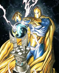 a painting of two superheros standing in front of a chess board with the earth on it