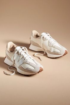 New Balance 327 Sneakers | Anthropologie Shoes For Work Women, Shoes For Work, Zapatillas New Balance, Fall Sneakers, Beige Sneakers, New Balance 327, New Balance Shoes, Shoes Shop, Shoe Style