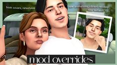 an animated image of a man and woman posing for the camera with text reading mod overridges