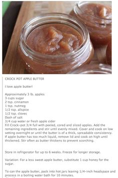 the recipe for crock pot apple butter