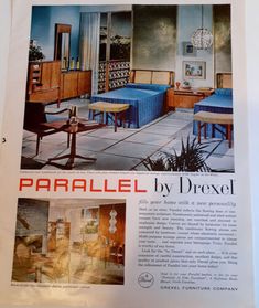 an advertisement for parallel by drexel furniture