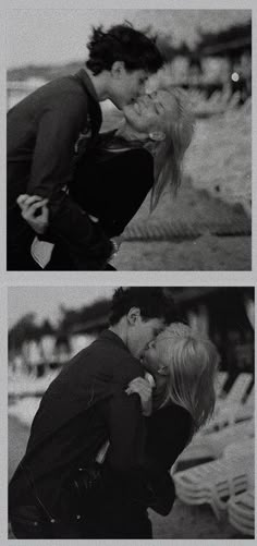 black and white photos of a man kissing a woman