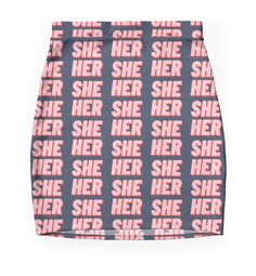 Super stretchy and durable polyester mini skirt. Vibrant, high-quality sublimation print across the front and back. Size range XXS-2XL. SHE HER pink and red sticker and T-shirts. Also comes on a variety of other items. Pink And Red, Skirts For Sale, Sublimation Printing, Mini Skirt, Multi Color, Mini Skirts, T Shirts, Range, Skirt