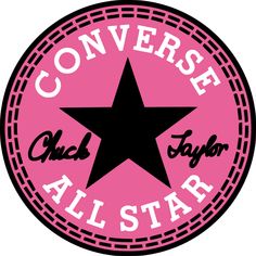 the converse all star logo in pink and black