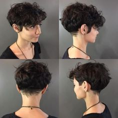 Short Curly Pixie, Androgynous Hair, Tousled Hair, Curly Pixie Cuts, Haircuts For Curly Hair, Short Wavy Hair