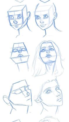 some drawings of people with different facial expressions