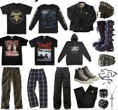 Summer Metal Outfit, Metal Aesthetic Clothes, Casual Metalhead Outfit Men, Masc Metal Outfits, Metal Head Outfits Girl, My Metal Outfits, 80s Metal Head Outfits, Metalhead Fashion Outfits, Black Metal Clothes