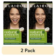 Clairol Natural Instincts Demi-Permanent Hair Color Creme, 2SB Soft Black, Hair Dye, 1 Application Discover your natural way to shine! Clairol Natural Instincts gives you a rush of radiant, natural-looking color you can feel good about. Say "yes" to gentle ingredients like coconut oil and aloe vera and say "no" to ammonia and added parabens. Our no-drip crme formula is designed to feel more like a conditioner, and it's gentle on all hair types and textures. Treat yourself to color that blends away grays, boosts shine, and lasts up to 28 washes. Available in 37 natural shades, so you can find the black, brunette, blonde, or red hue that's totally you. Size: Regular. Medium Brown Hair Dye, Golden Brown Hair Dye, Blue Black Hair Dye, Auburn Hair Dye, Soft Black Hair, Light Golden Brown Hair, Clairol Hair Color, Cool Brown Hair, Clairol Natural