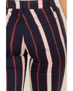 Super Flare Jeans, Kids Styles, Red Stripe, White And Red, High End Fashion, Stripes Design, Pocket Design, Flare Jeans, Kids Fashion