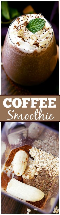 coffee smoothie with bananas and cinnamon on top