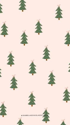 a christmas tree pattern on a pink background